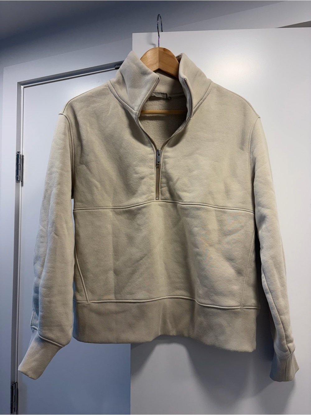 Everlane Half-Zip Sweatshirt - Creamy Beige